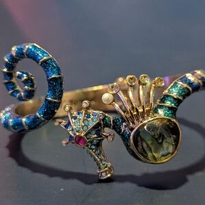 Betsey Johnson Teal and Gold Spiral Bracelet